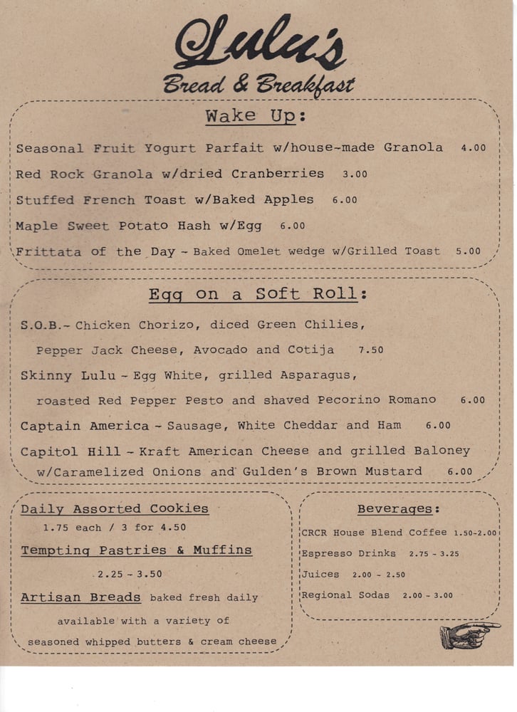 Lulu's Breakfast Menu Yelp