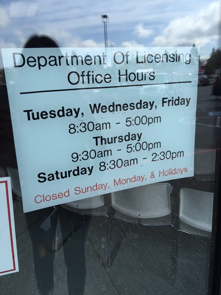 Washington state department of licensing departments of motor