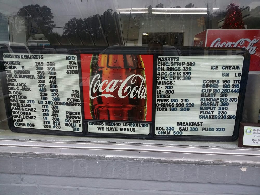 Online Menu of DairyLand Restaurant, Walterboro, South Carolina, 29488