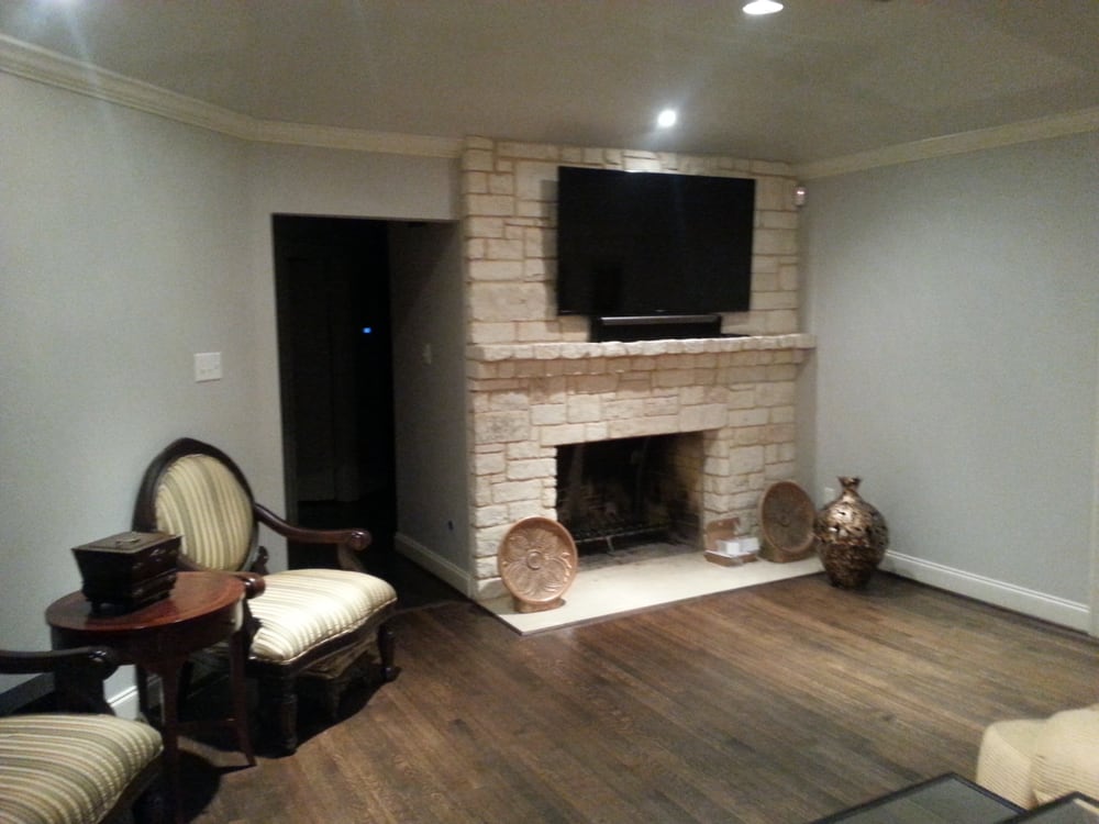 Sonos Sound Bar And TV Mounted Over Brick Fireplace Yelp