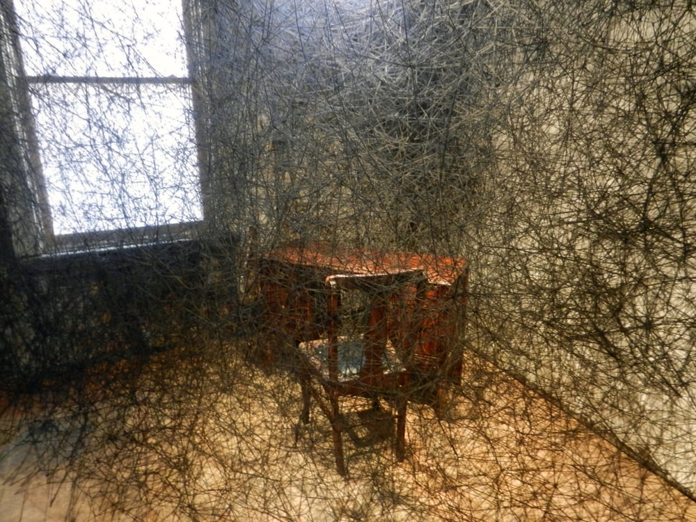 Chiharu Shiota; Trace of Memory; 2013; yarn, mixed media | Yelp Chiharu Shiota; Trace of Memory; 2013; yarn, mixed media | Yelp