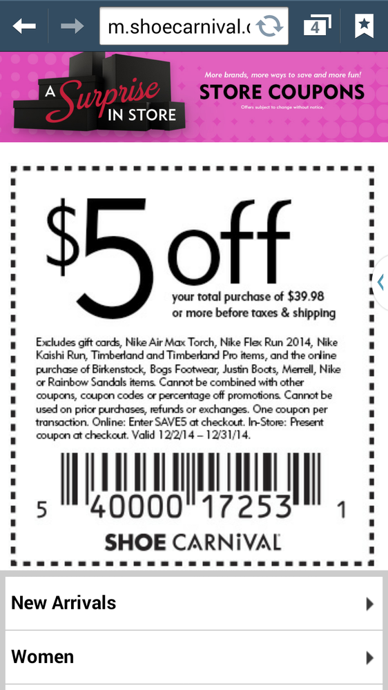 These two offers combined will get you a great price on Holiday shoes. Shoe Carnival locations are in American Fork, Orem, West Jordan, Brickyard