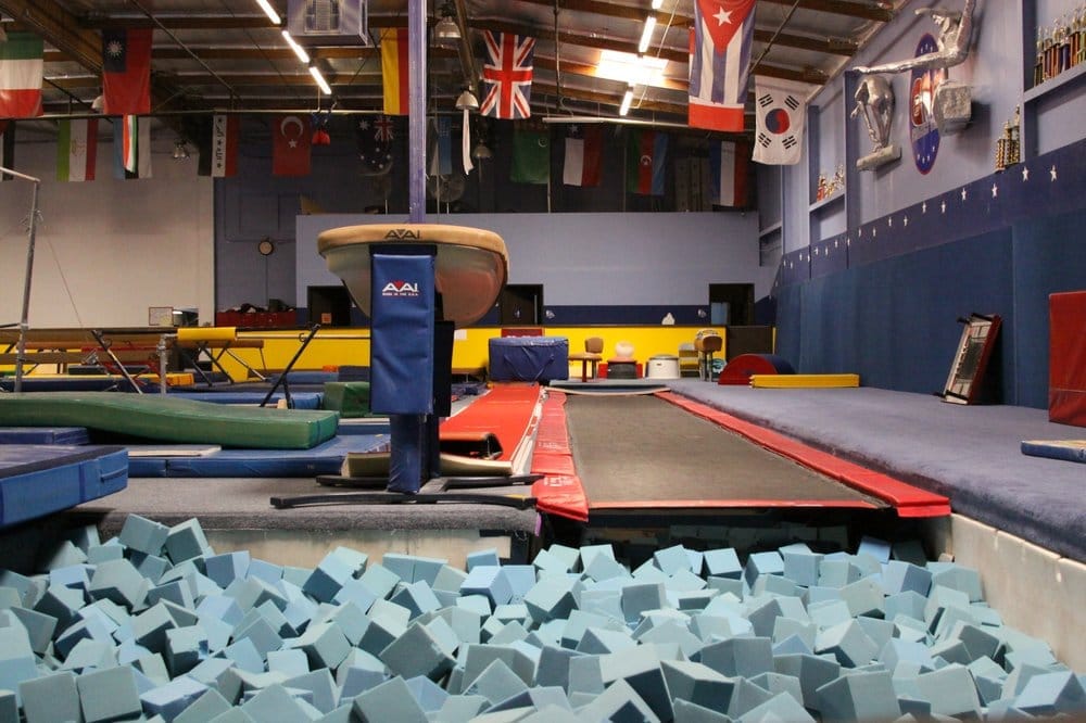 Gymnastics World's Tumble Track and foam pit area Yelp