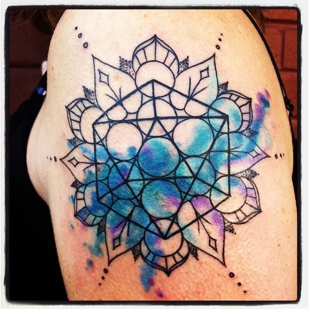 watercolor and sacred geometry the contrast makes for an watercolor and sacred geometry the contrast makes for an
