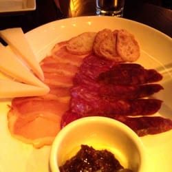 Trio charcuterie with manchego