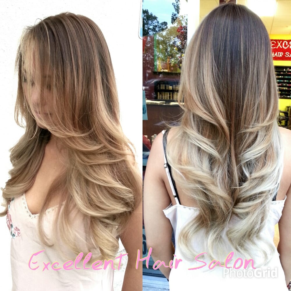Ombre balayage haircut and style by Kim Yelp