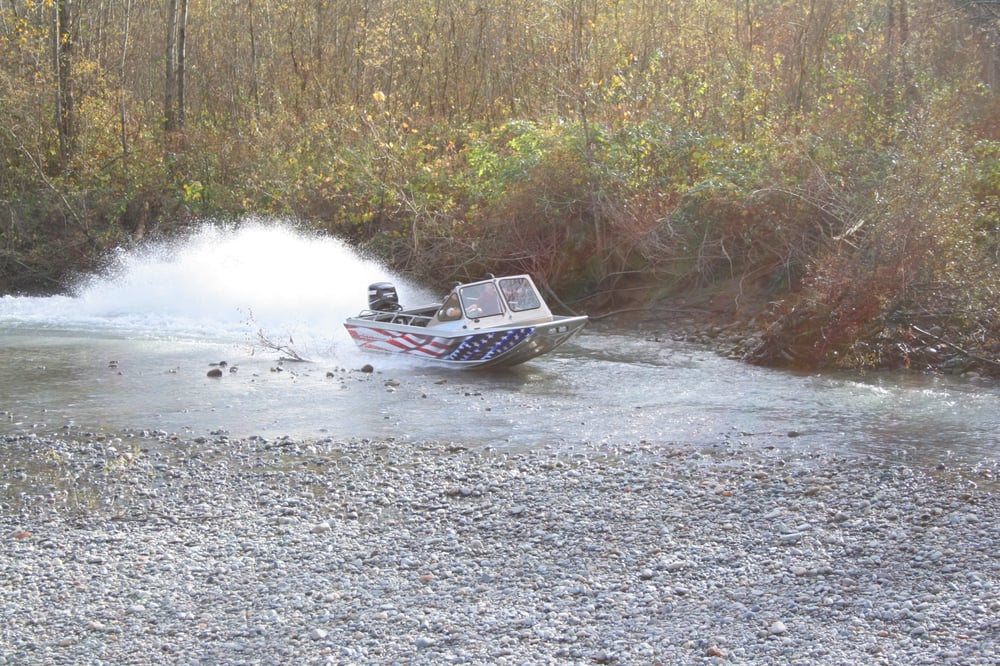 wooldridge boats inc seattle wa a wooldridge 17 alaskan outboard jetboat running shallow wooldridge boats inc seattle wa a wooldridge 17 alaskan outboard jetboat running shallow