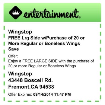 Wingstop coupon free fries