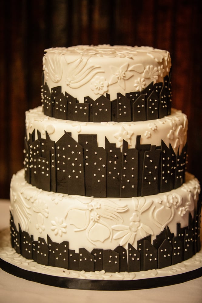 Our 3-tier city skyline silhouette with art deco pattern ...
