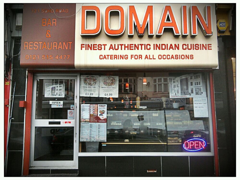 Domain Bar & Restaurant Indian 121 Soho Road Birmingham, West