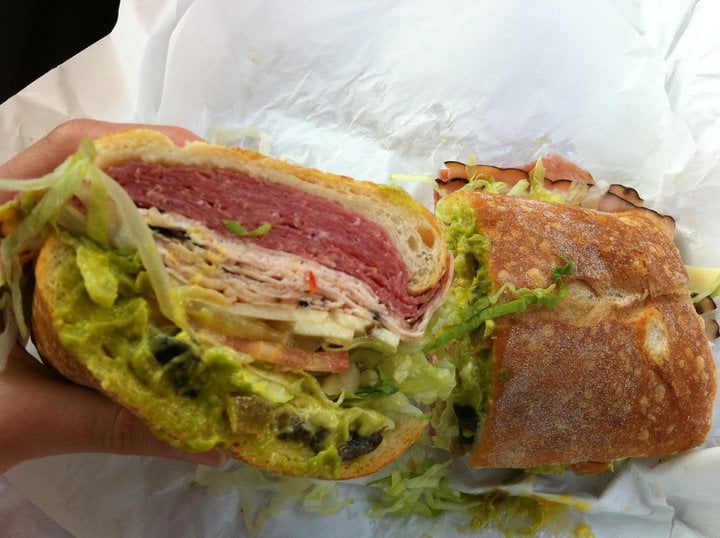 peppered salami maple turkey pepper jack the works avocado bay cities the works
