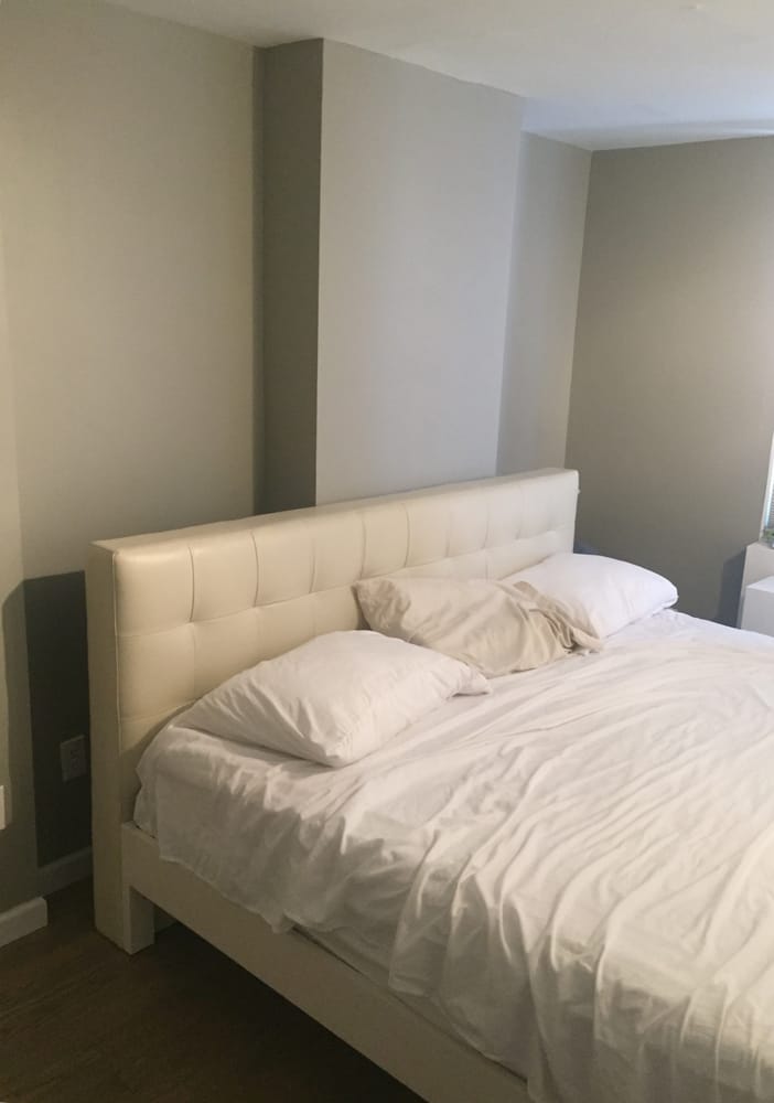 White Bed Glove Delivery Leather Tufted King Low Profile