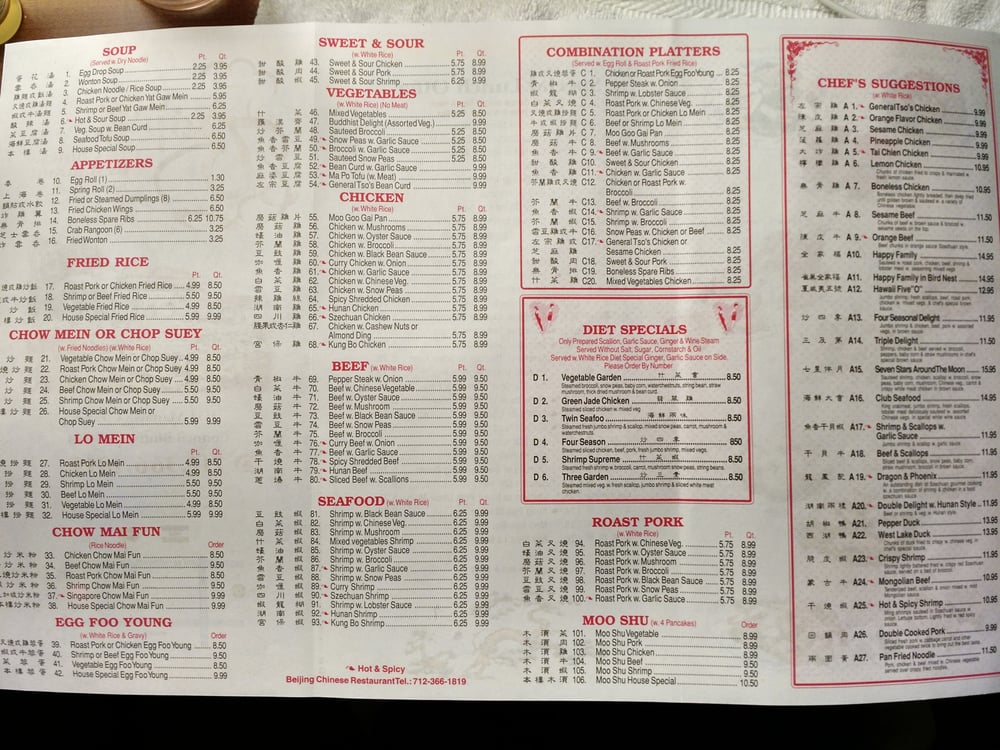 Beijing Restaurant Menu Council Bluffs Beijing Restaurant Menu Council Bluffs