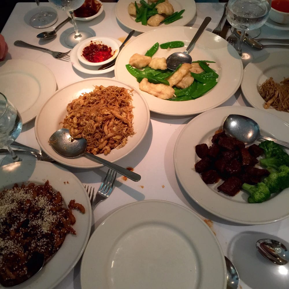 Crisp beef, mei fun noodles, steamed chicken, and steak ...