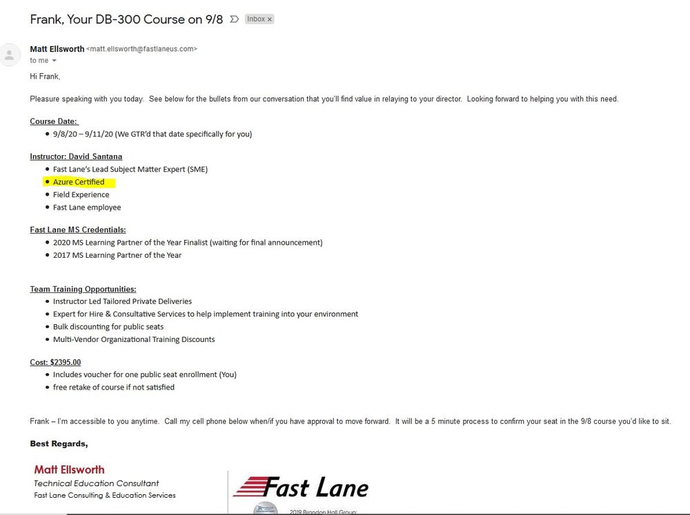 Fastlane Consulting and Education Services