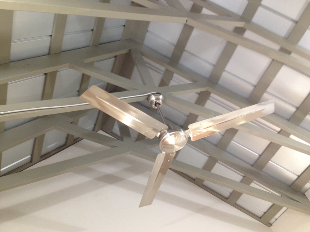 Office Ceiling With Scissor Rafters And Commercial Fan Yelp Photo Of Ferber Construction Austin Tx United States Office Ceiling With Scissor