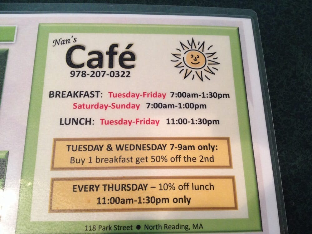 Nan S Cafe North Reading Ma Nan S Cafe North Reading Ma