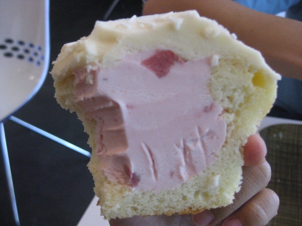 White Chocolate cupcake with Strawberry Ice Cream filling Yelp