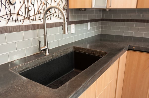 Concrete Counter With Sink Cutout And Aggregate Exposed Yelp