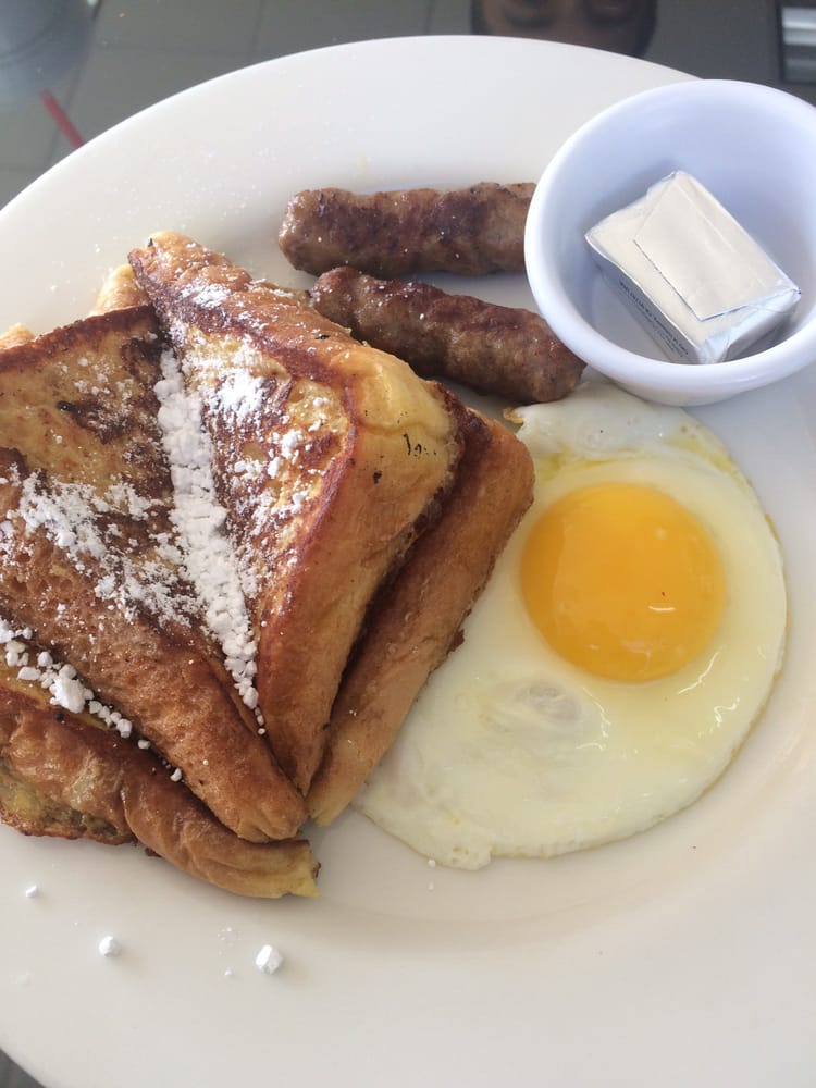 $6 breakfast subbed Sunnyside $6 toast. for breakfast, pancakes French