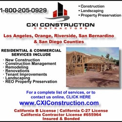 cxi construction contractors 1061 ctr st riverside ca phone general contractor flyers