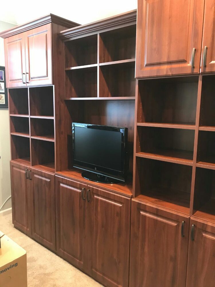 Home Office Unit In Lincoln Ca Wirh Closed Storage For Items That Photo Of The Closet Doctor Lincoln Ca United States Home Office Unit