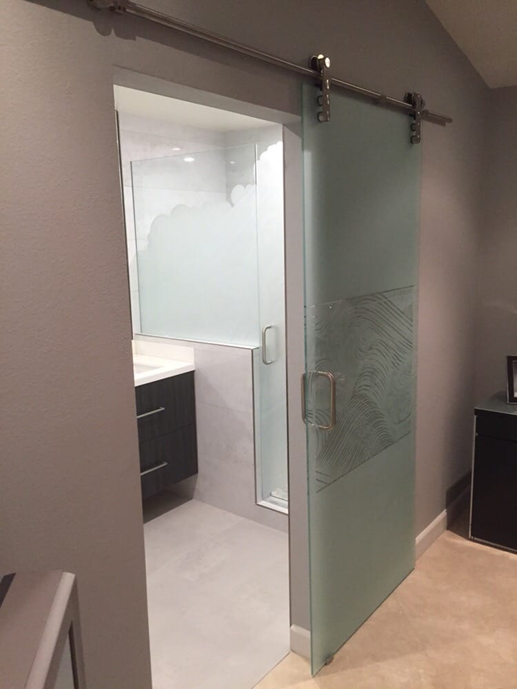 3 8 Clear Tempered Glass Barnyard Style Door And Shower Doors With Photo Of Go Frameless Enclosures Fullerton Ca United States 3 8