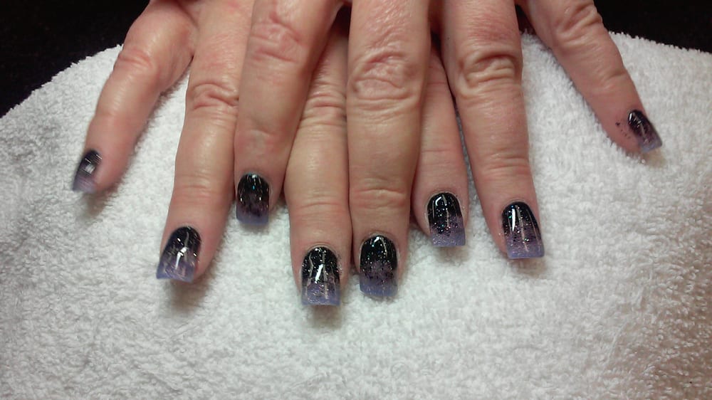 Love My Two Tone Lavender And Black Gel Nails Done By David Yelp Photo Of Sunrise Nails Citrus Heights Ca United States Love My Two