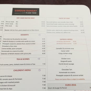 Gordon Ramsay Plane Food 353 Photos 203 Reviews British Photo Of Gordon Ramsay Plane Food Hounslow London United Kingdom Menu During