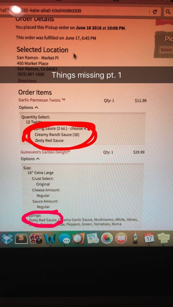 Items Missing From My 124 Order Summary Clearly Shows The Photo Of Round Table San Ramon Ca United States Items Missing