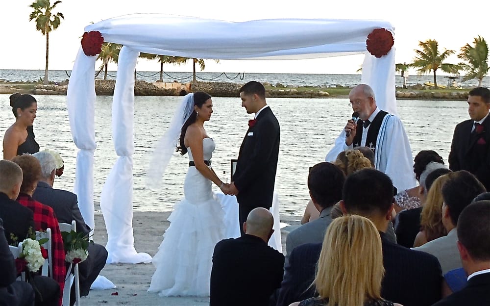 Wedding Canopy Altar red Fish Grill Matheson Hammock Miami www