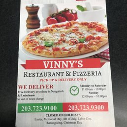 photos for vinnys restaurant pizzeria yelp pizza delivery christmas day