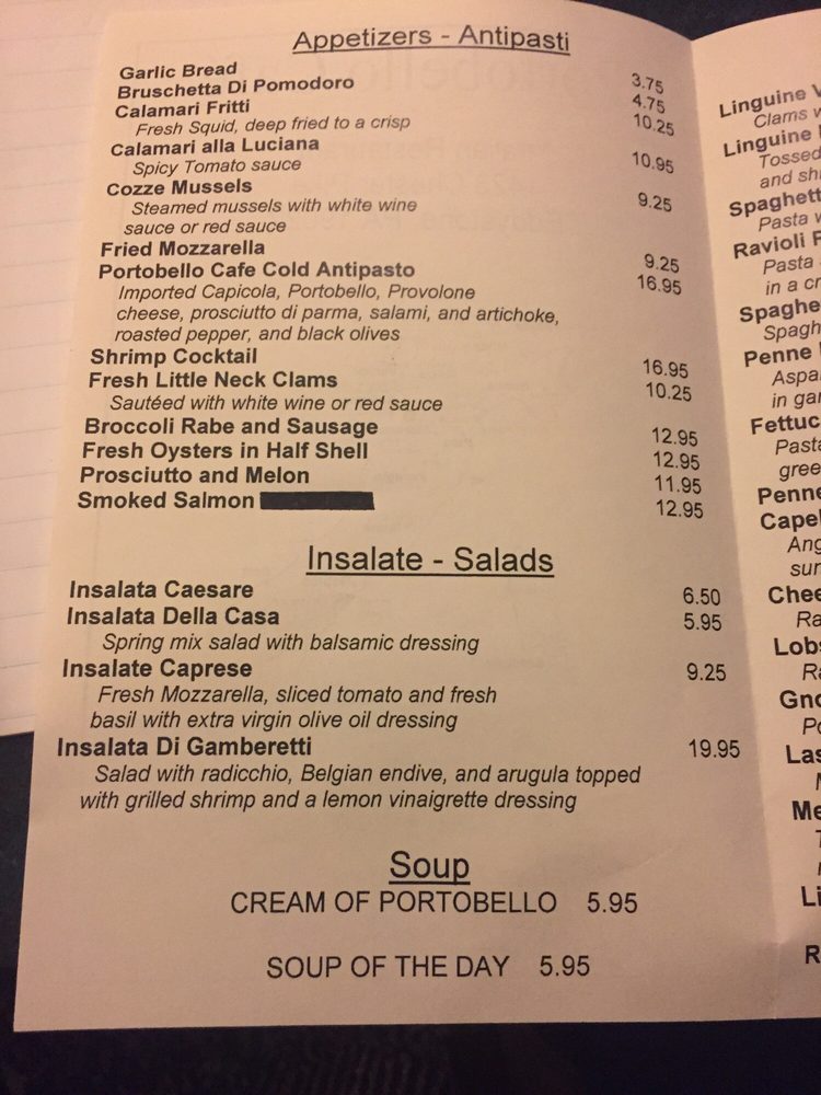 Online Menu of Portobello Cafe Restaurant, Eddystone, Pennsylvania
