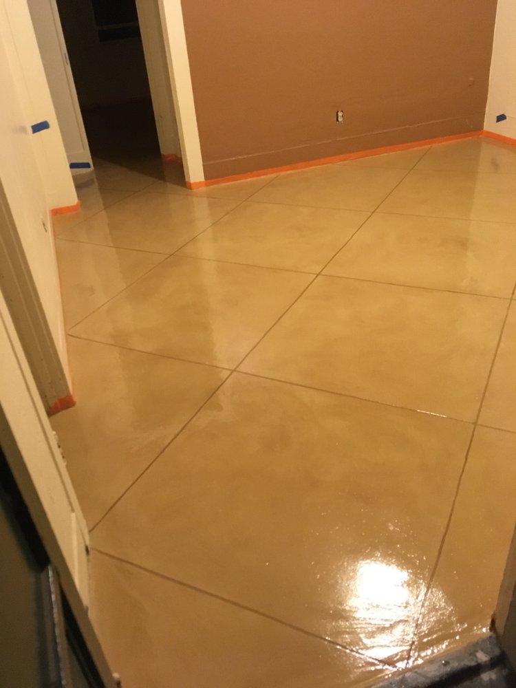 Concrete Overlay Over Tile Yelp Photo Of Sun Valley Floor Specialists Tucson Az United States Concrete Overlay