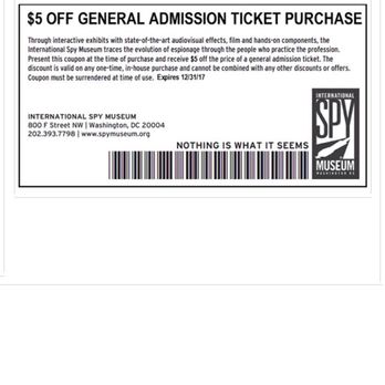 Discount coupons spy museum washington dc
