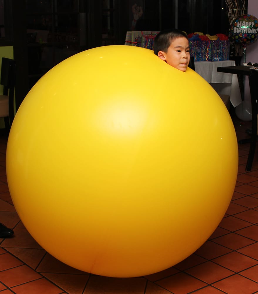 We put your child inside a 6 foot tall by 6 foot balloon! http