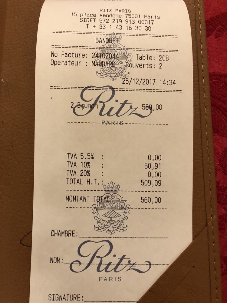 Le Grand Brunch du Ritz Paris Breakfast & Brunch 15 place Vendôme