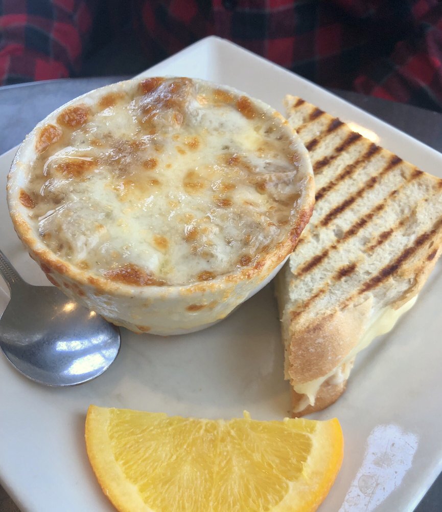 French Onion Soup With Grown Up Grilled Cheese Yelp Photo Of Table 65 New Richmond Wi United States French Onion Soup
