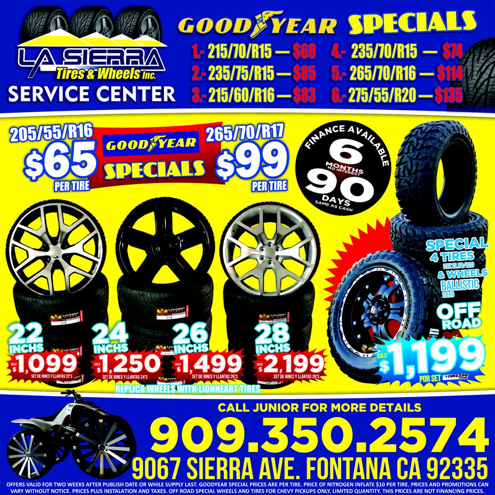 La Sierra Tires >> La Sierra Tires Wheels 9439 Sierra Ave Fontana Ca La Sierra Tires >> La Sierra Tires Wheels 9439 Sierra Ave Fontana Ca