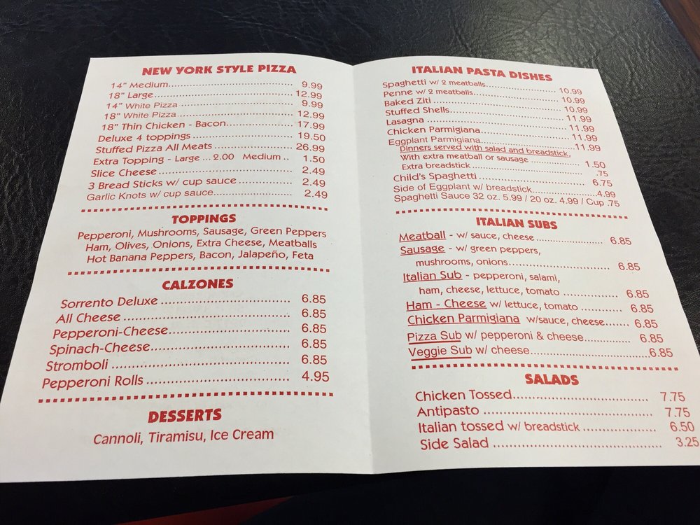 Sorrento Pizzeria & Restaurant Best Pizza Places 2977 Duff Rd