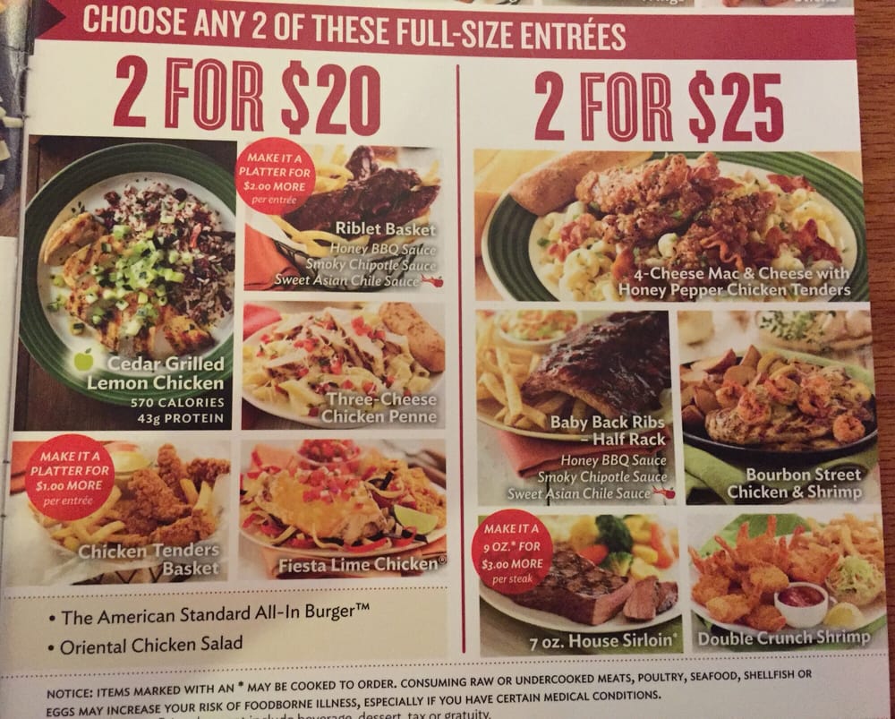 applebee s Menu 2 For 25 applebee s Menu 2 For 25