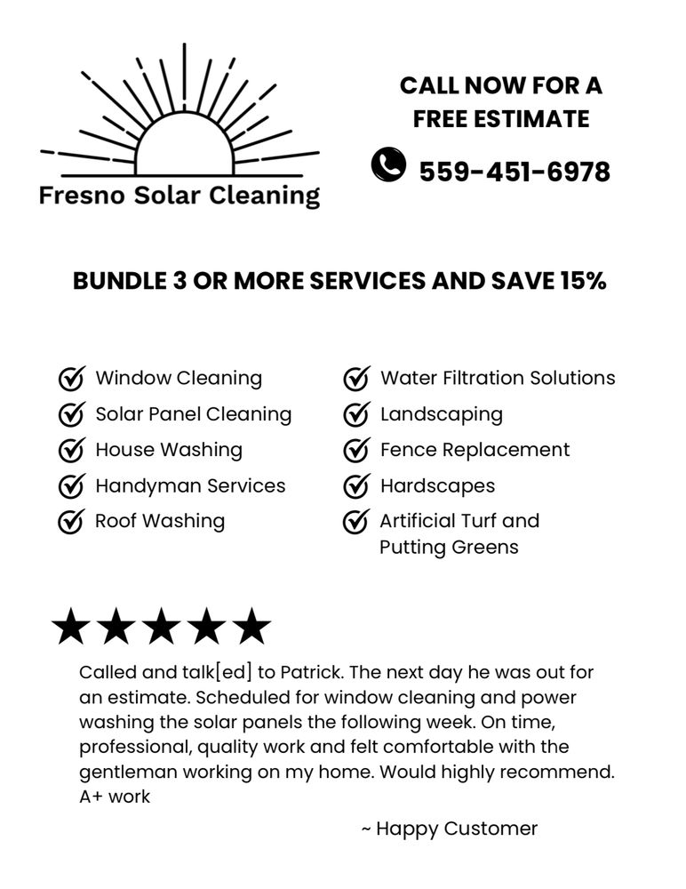 Fresno Solar Cleaning and Pressure Washing