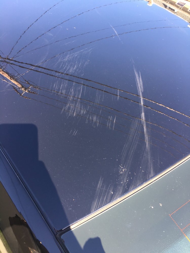 Scratches on my roof that definitely look like they came Scratches on my roof that definitely look like they came