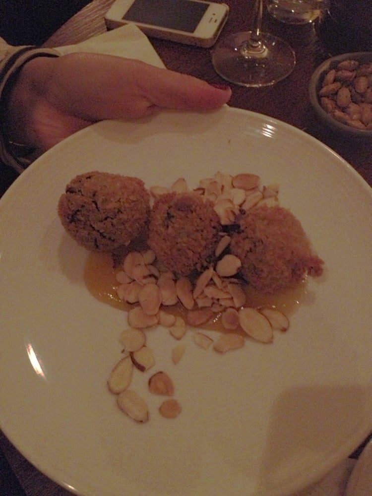 Chocolate croquettes with passion fruit and shaved almonds Yelp