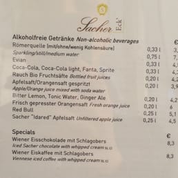 Hotel Sacher Wien Speisekarte Hotel Sacher Wien Speisekarte