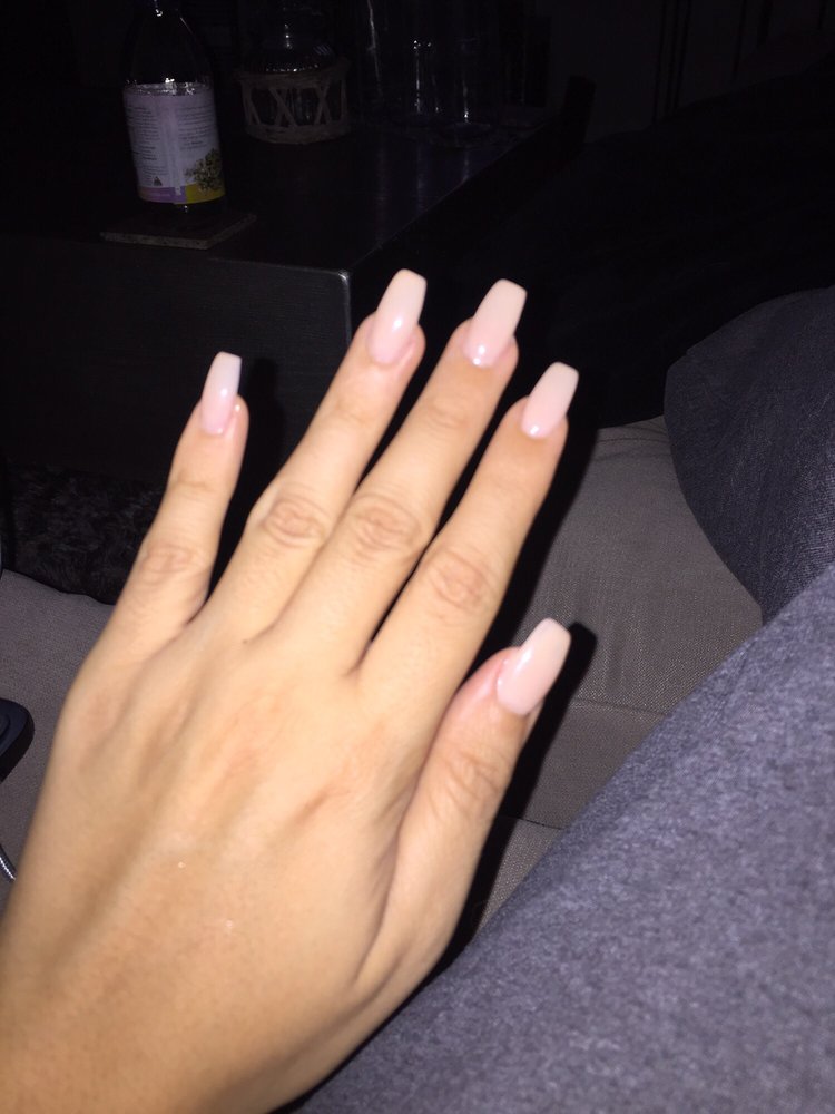 Full Set Gel Coffin Style Acrylic Nails Yelp Photo Of Waterfall Nail Spa Los Angeles Ca United States Full Set