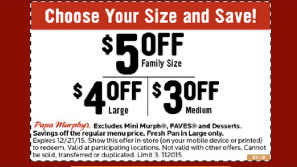 Printable Papa Murphy S Coupons 2022 Get What You Need For Free