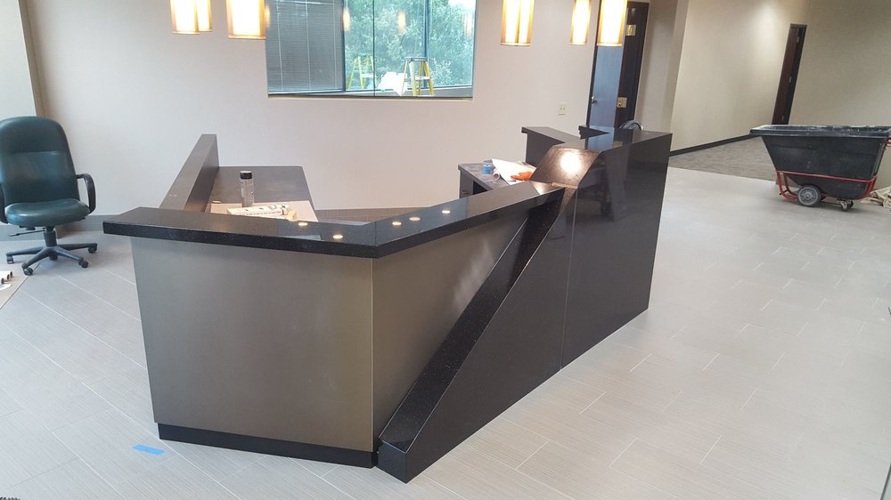 Beautiful Black Galaxy Granite For A Reception Desk At Local Law Photo Of Hallmark Stone Fenton Mo United States Beautiful Black Galaxy Granite