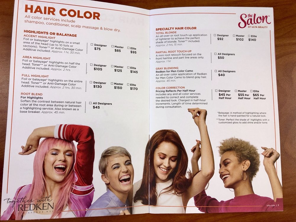 Salon Price List 2 Of 5 July 2018 Yelp
