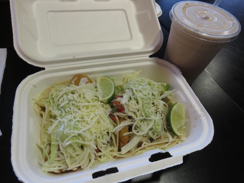 Baja Style Fish Tacos $8.25 and Horchata $2.45 at Los ...